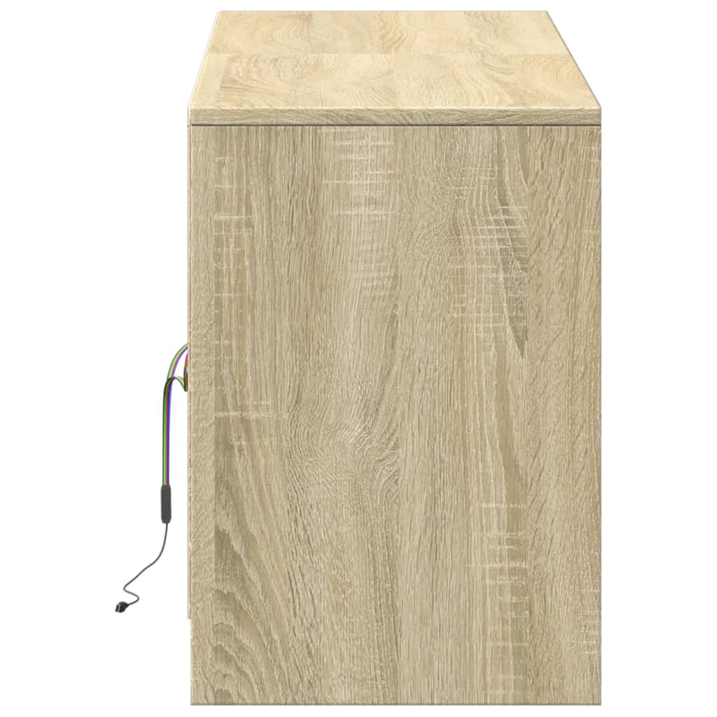 Mobile Porta TV con LED Rovere Sonoma 139,5x34x50 cm Truciolato 852196