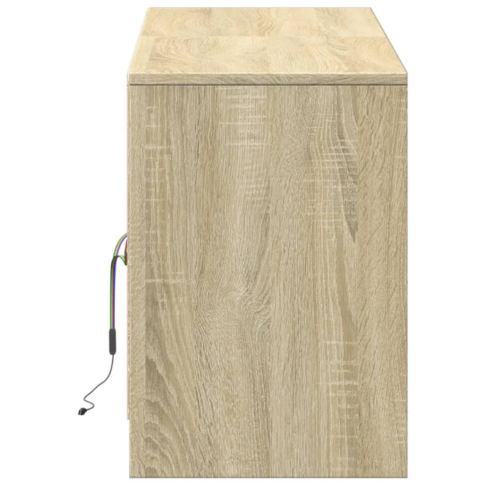 Mobile Porta TV con LED Rovere Sonoma 139,5x34x50 cm Truciolato 852196