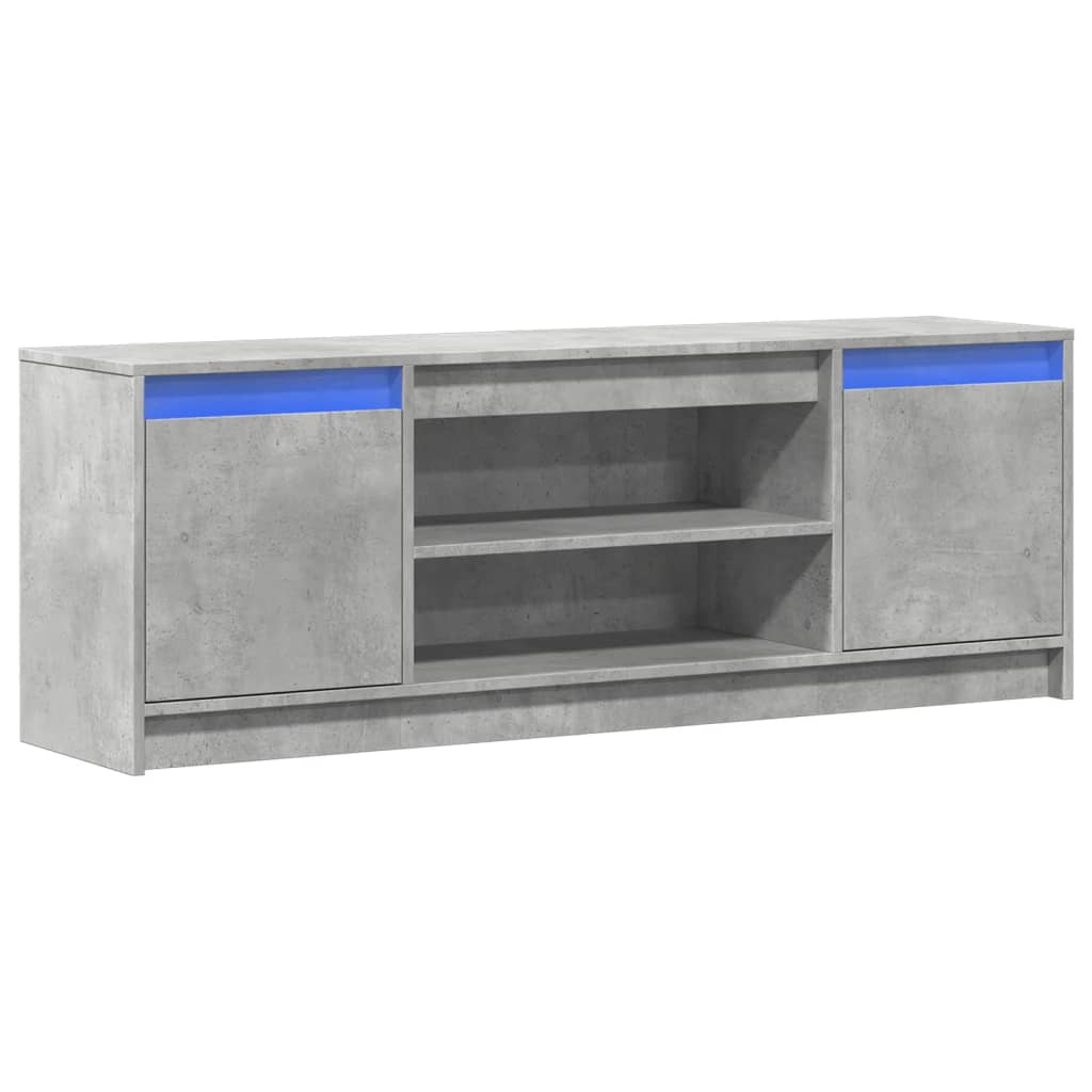 Mobile Porta TV con LED-Mobile per TV-Credenza TV Grigio Cemento 139,5x34x50cm Truciolato