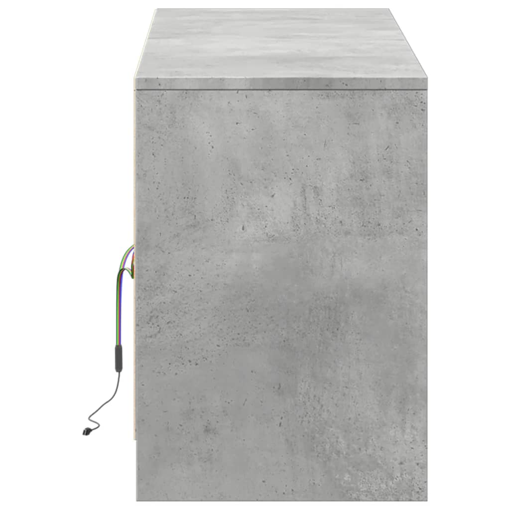 Mobile Porta TV con LED-Mobile per TV-Credenza TV Grigio Cemento 139,5x34x50cm Truciolato