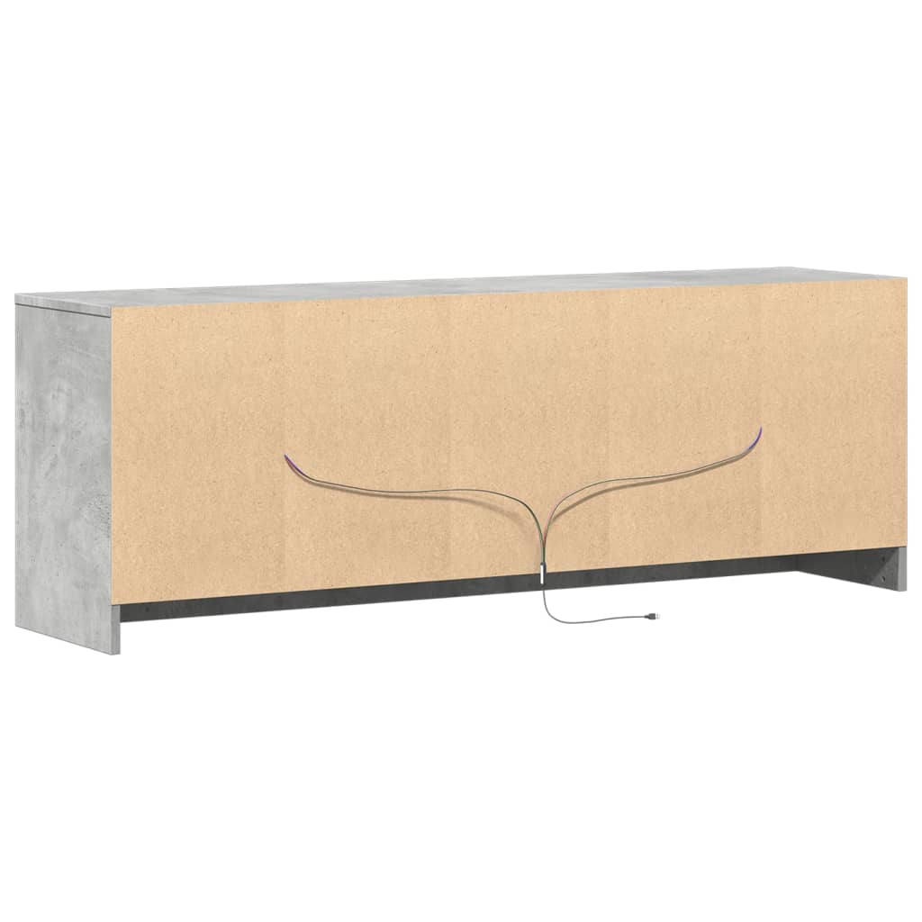 Mobile Porta TV con LED-Mobile per TV-Credenza TV Grigio Cemento 139,5x34x50cm Truciolato