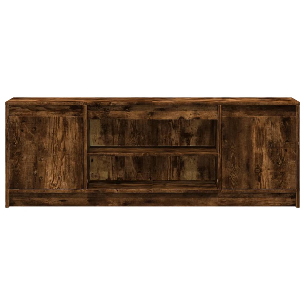 Mobile Porta TV con LED-Mobile per TV-Credenza TV Rovere Fumo 139,5x34x50cm in Truciolato