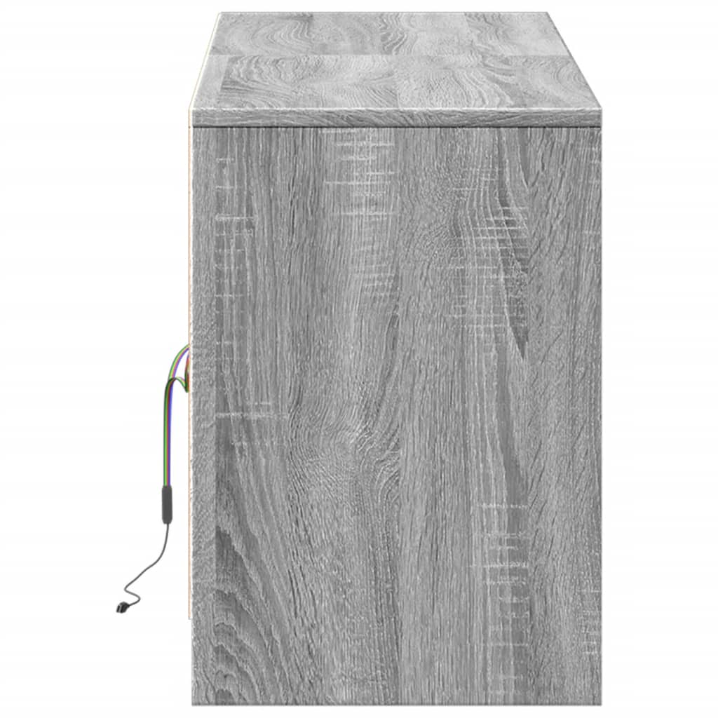 Mobile Porta TV con LED-Mobile per TV-Credenza TV Grigio Sonoma 139,5x34x50 cm Truciolato