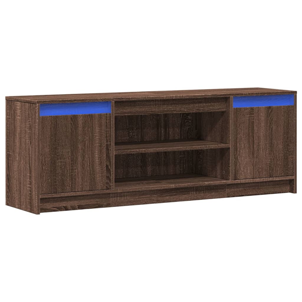 Mobile Porta TV con LED-Mobile per TV-Credenza TV Rovere Marrone 139,5x34x50cm Truciolato
