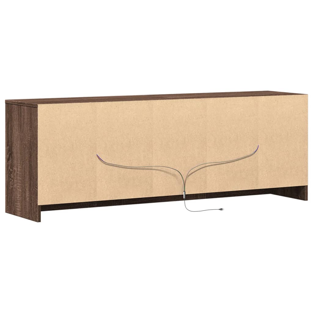 Mobile Porta TV con LED-Mobile per TV-Credenza TV Rovere Marrone 139,5x34x50cm Truciolato