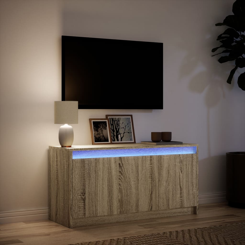 Mobile Porta TV con LED Rovere Sonoma 100x34x50cm in Truciolato 852210