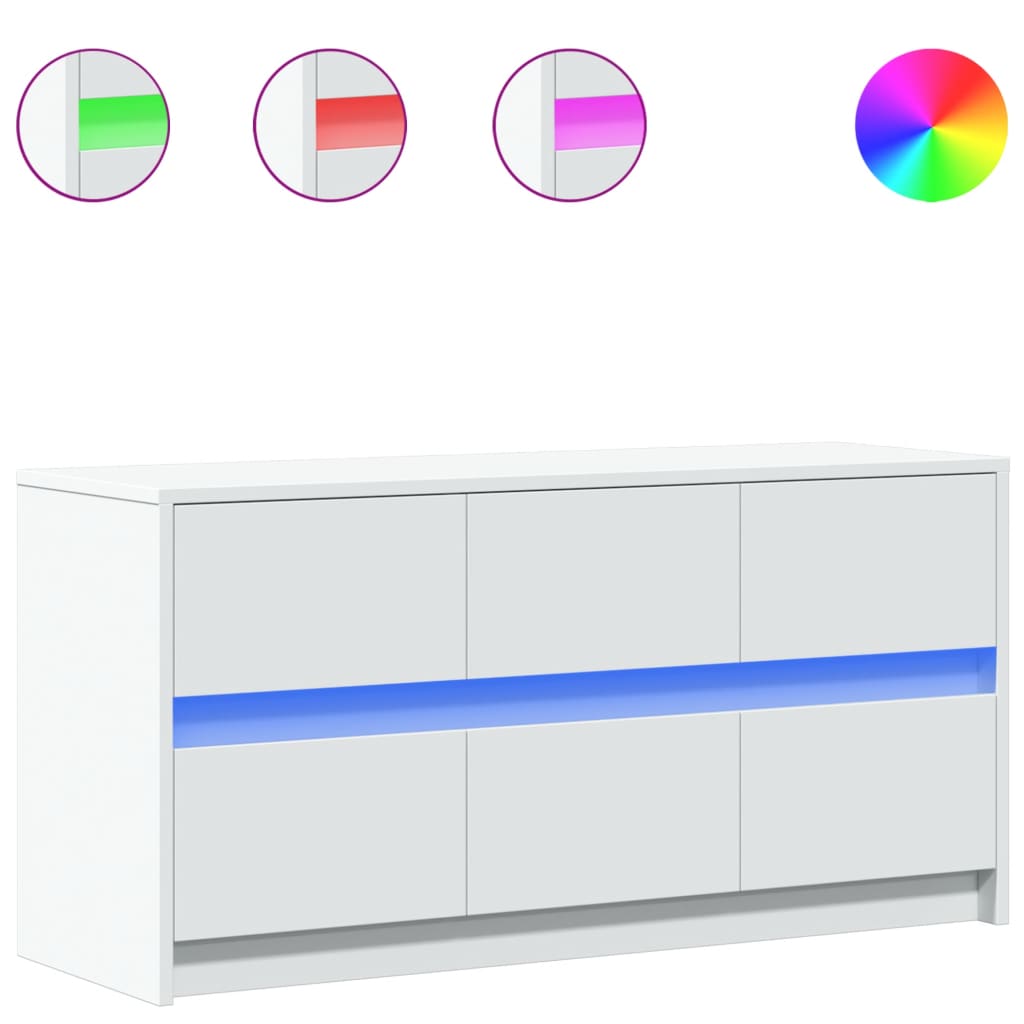 Mobile Porta TV con LED-Mobile per TV-Credenza TV Bianco 100x34x50 cm in Truciolato 390640