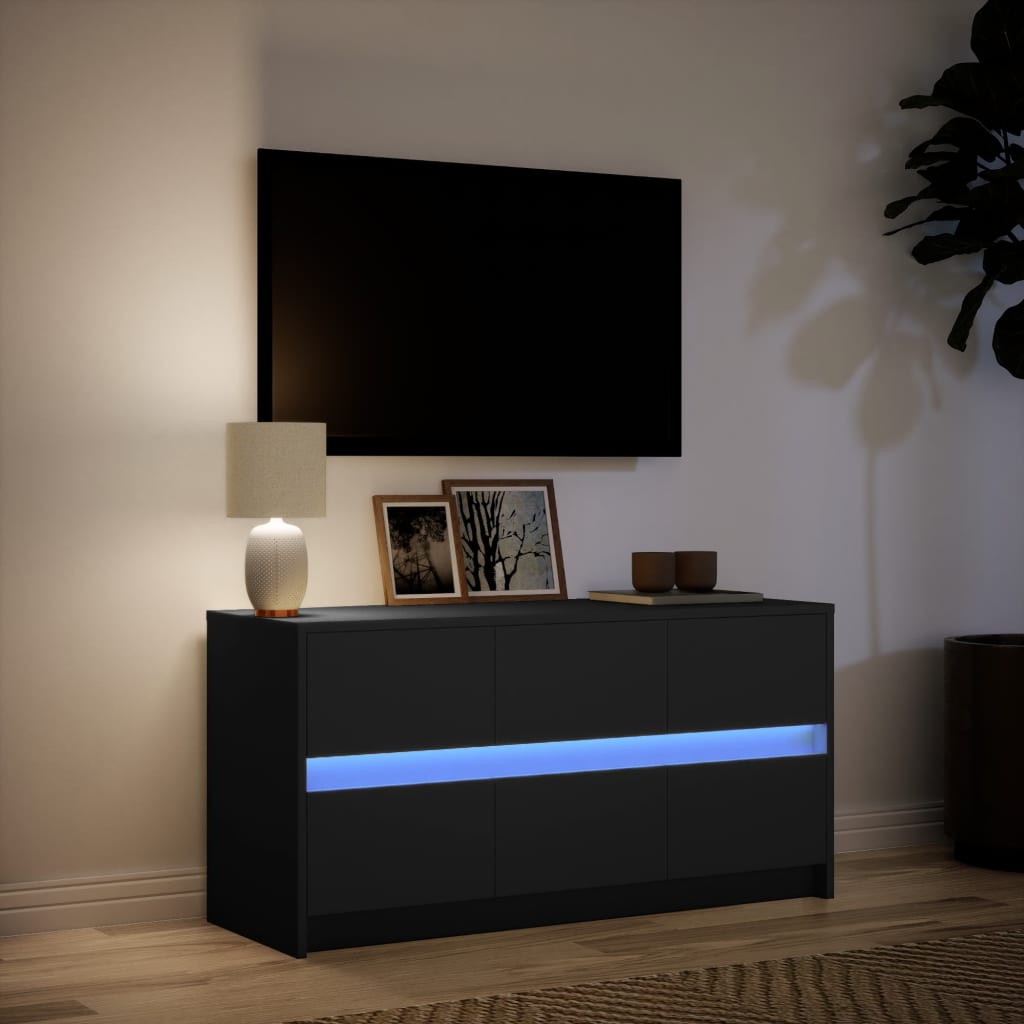 Mobile Porta TV con LED-Mobile per TV-Credenza TV Nero 100x34x50 cm in Truciolato 114601