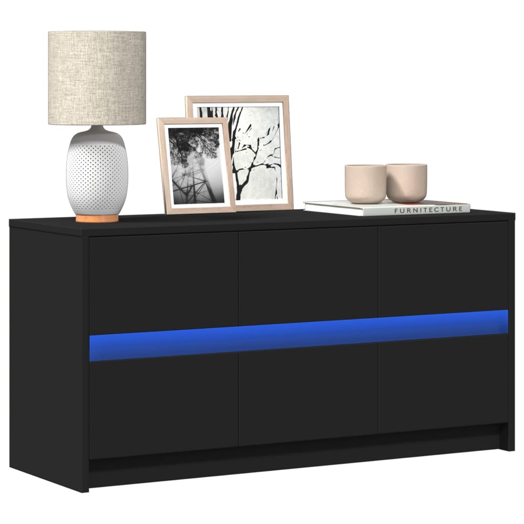Mobile Porta TV con LED-Mobile per TV-Credenza TV Nero 100x34x50 cm in Truciolato 114601