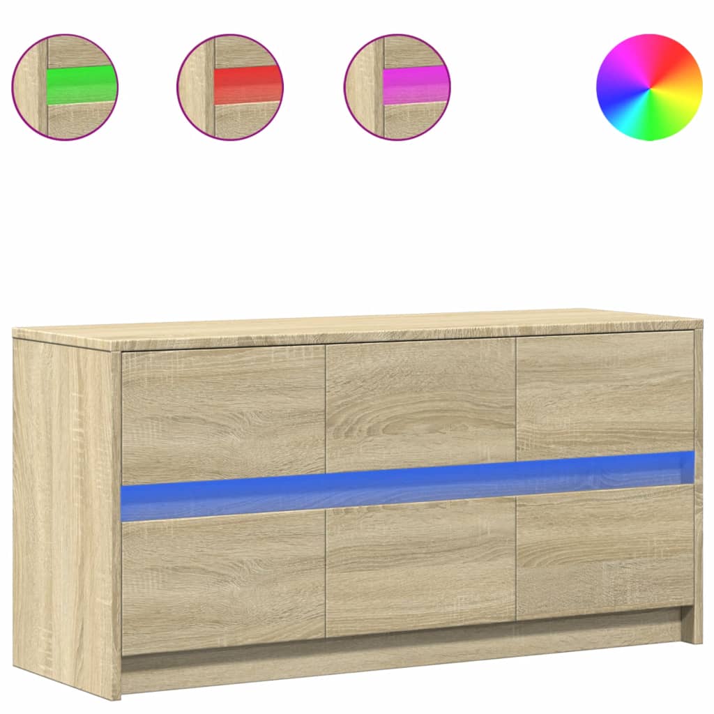 Mobile Porta TV con LED-Mobile per TV-Credenza TV Rovere Sonoma 100x34x50cm in Truciolato