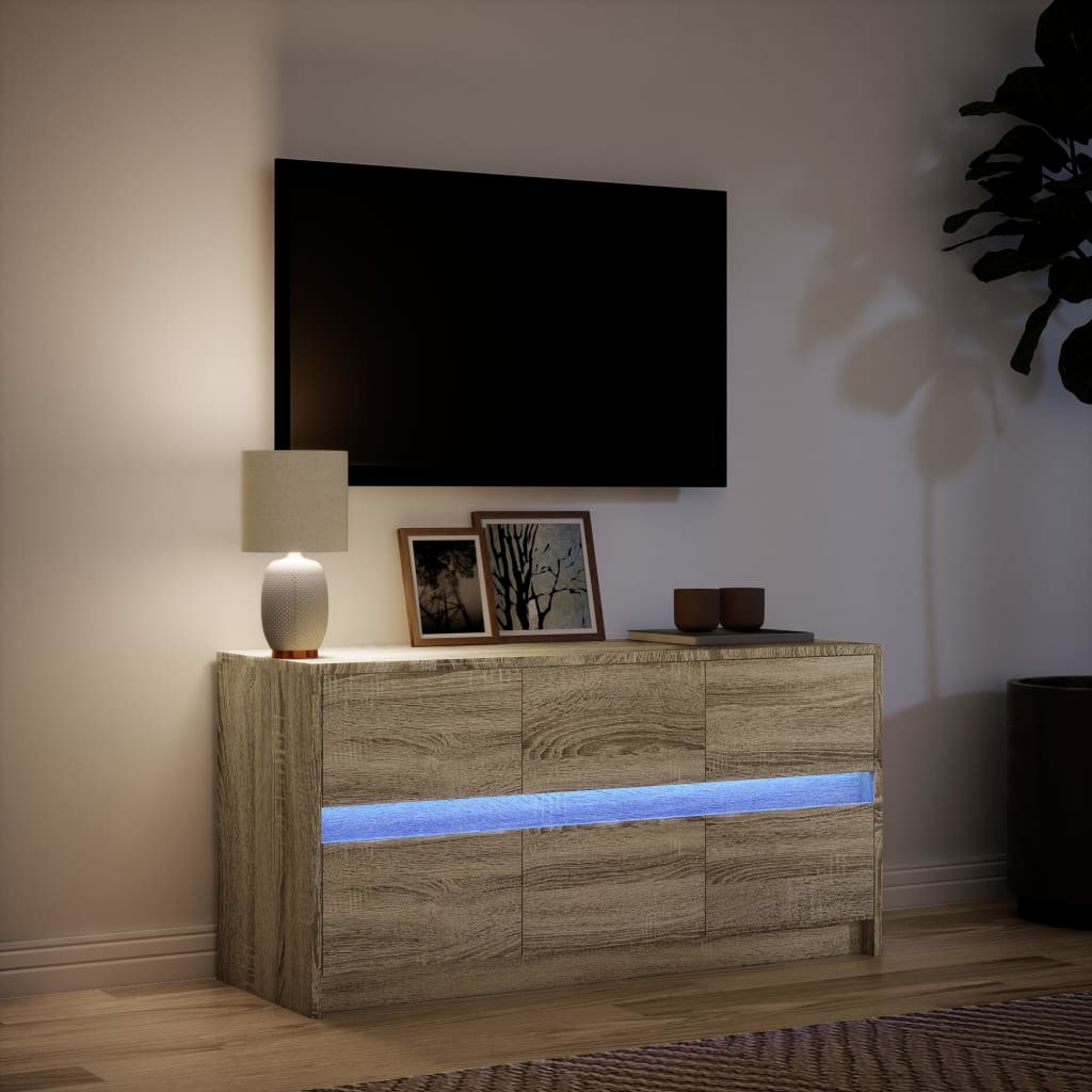 Mobile Porta TV con LED-Mobile per TV-Credenza TV Rovere Sonoma 100x34x50cm in Truciolato