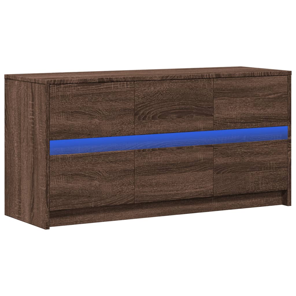 Mobile Porta TV con LED-Mobile per TV-Credenza TV Rovere Marrone 100x34x50 cm Truciolato 303084