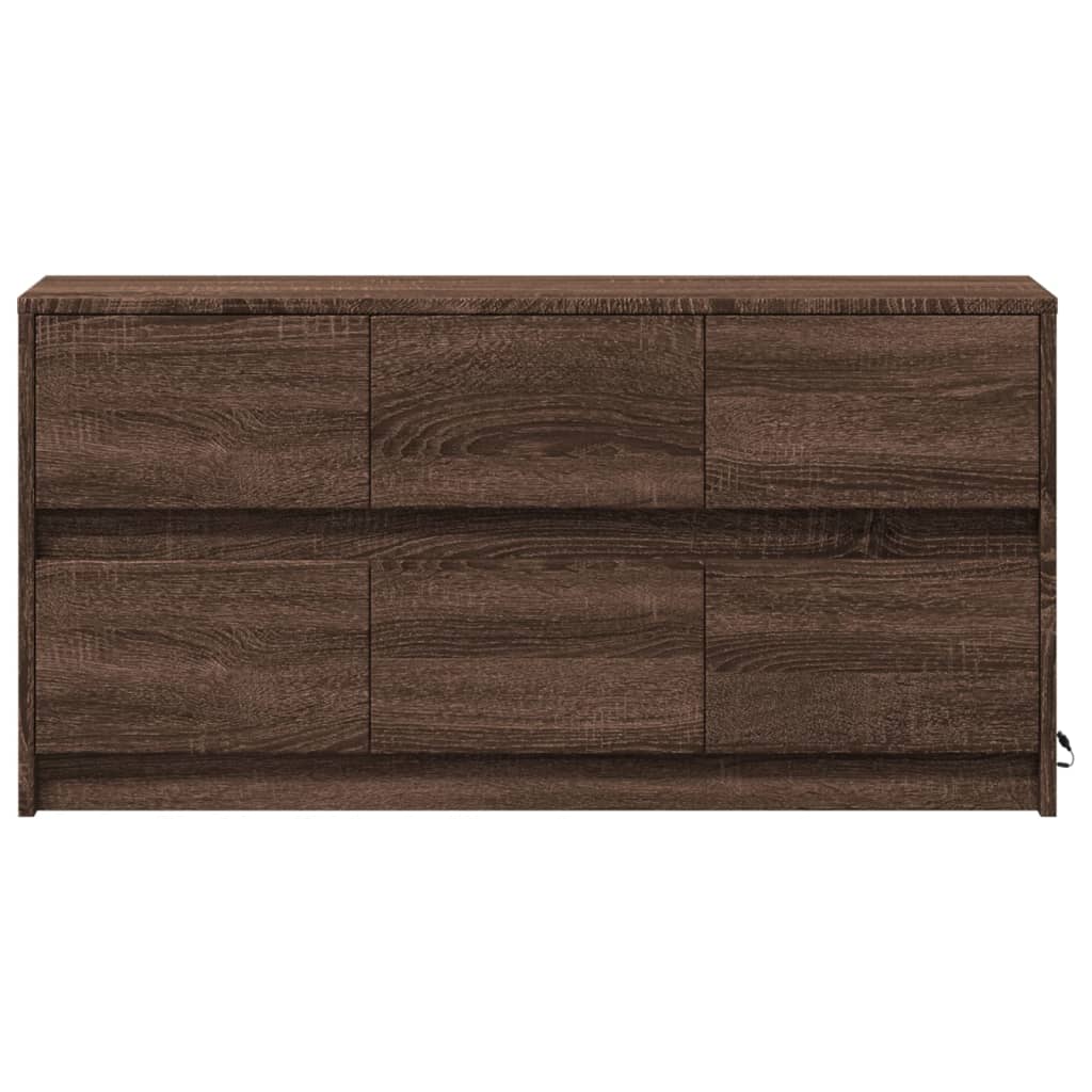 Mobile Porta TV con LED-Mobile per TV-Credenza TV Rovere Marrone 100x34x50 cm Truciolato 303084
