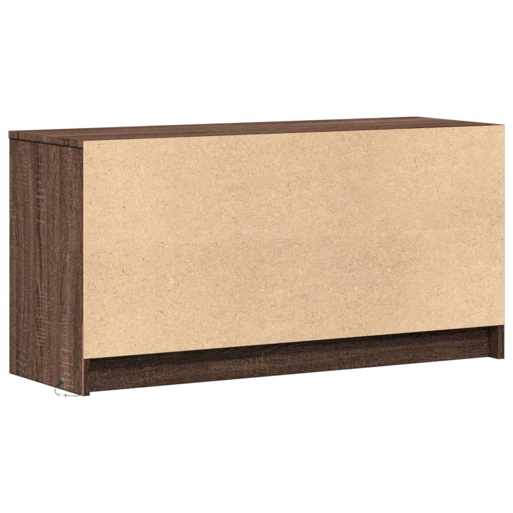 Mobile Porta TV con LED-Mobile per TV-Credenza TV Rovere Marrone 100x34x50 cm Truciolato 303084