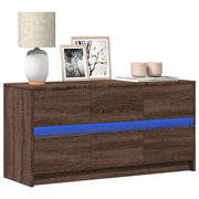 Mobile Porta TV con LED-Mobile per TV-Credenza TV Rovere Marrone 100x34x50 cm Truciolato 303084