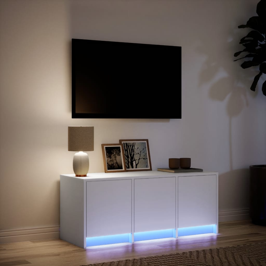 Mobile Porta TV con LED-Mobile per TV-Credenza TV Bianco 97x34x40 cm in Truciolato