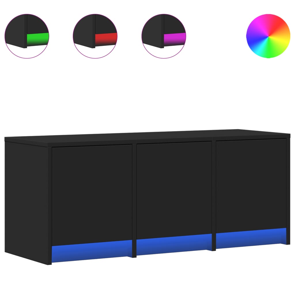 Mobile Porta TV con LED-Mobile per TV-Credenza TV Nero 97x34x40 cm in Truciolato