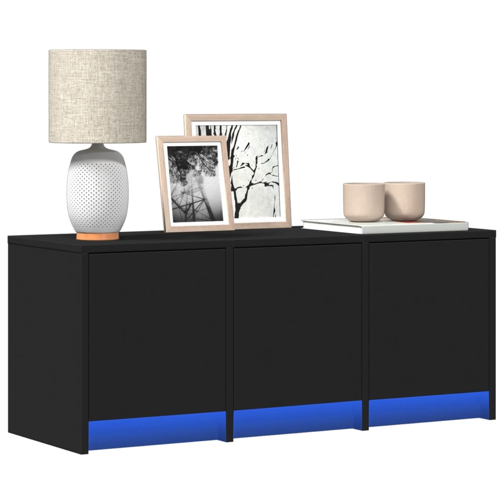 Mobile Porta TV con LED-Mobile per TV-Credenza TV Nero 97x34x40 cm in Truciolato
