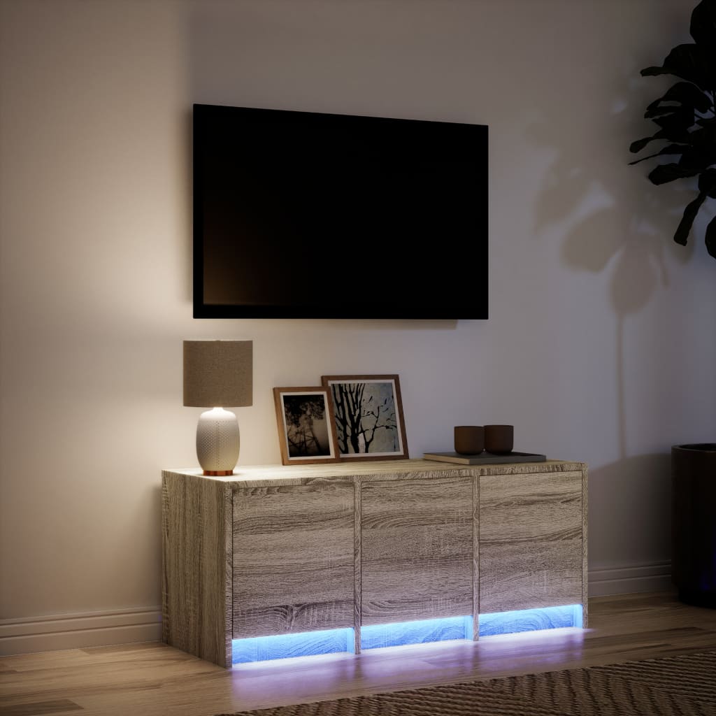 Mobile Porta TV con LED-Mobile per TV-Credenza TV Rovere Sonoma 97x34x40 cm in Truciolato