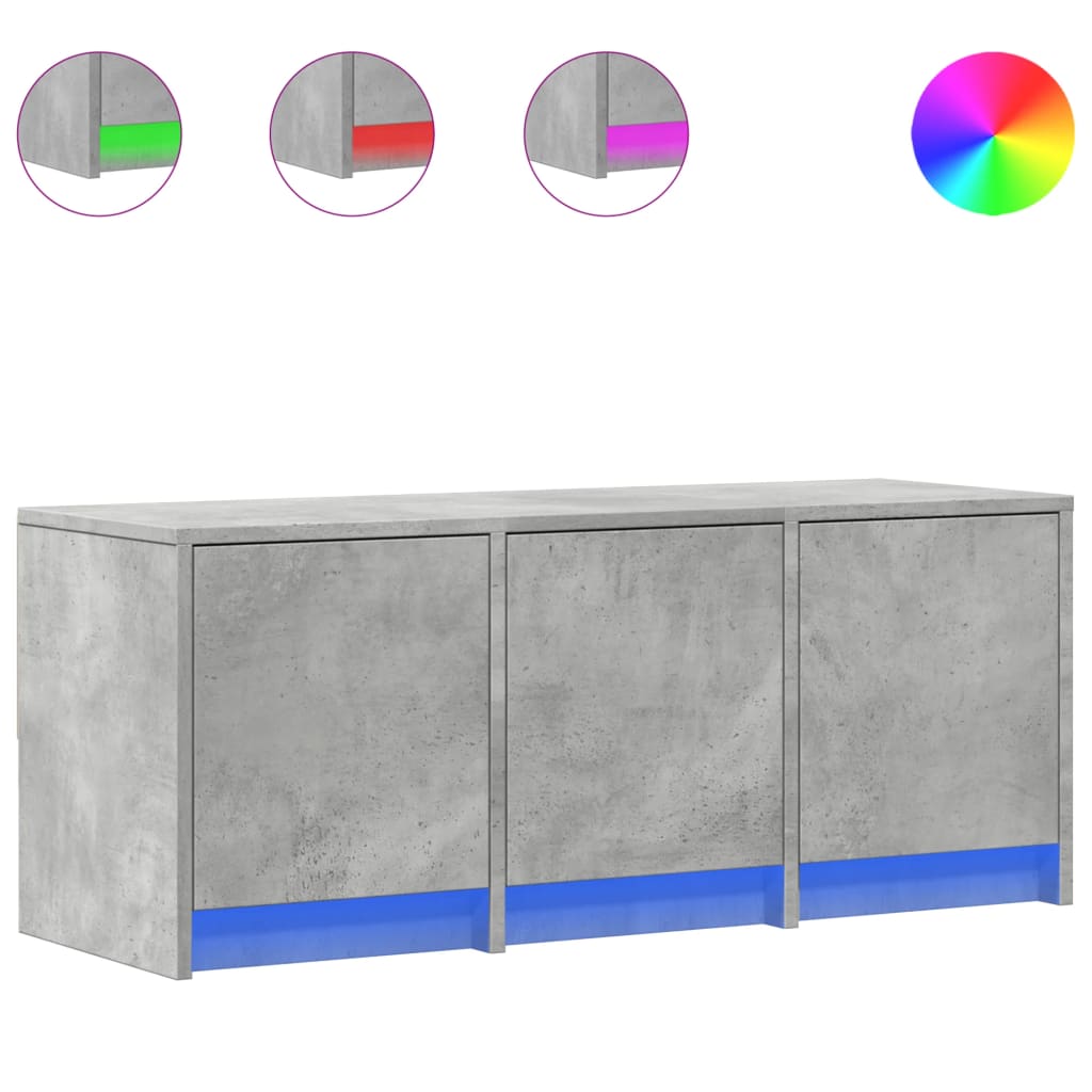 Mobile Porta TV con LED-Mobile per TV-Credenza TV Grigio Cemento 97x34x40 cm Truciolato