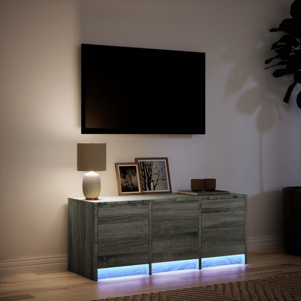 Mobile Porta TV con LED-Mobile per TV-Credenza TV Grigio Sonoma 97x34x40 cm in Truciolato