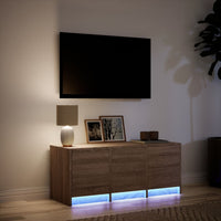 Mobile Porta TV con LED Rovere Marrone 97x34x40 cm Truciolato 852242