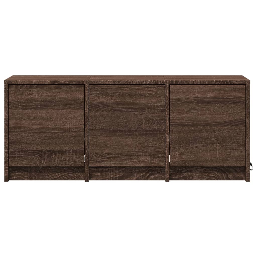 Mobile Porta TV con LED Rovere Marrone 97x34x40 cm Truciolato 852242