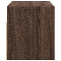 Mobile TV a Parete con Luci LED-Mobile TV a Muro Rovere Marrone 80x31x35 cm 731578