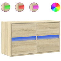 Mobile TV a Parete con Luci LED-Mobile TV a Muro Rovere Sonoma 80x31x45 cm 184045