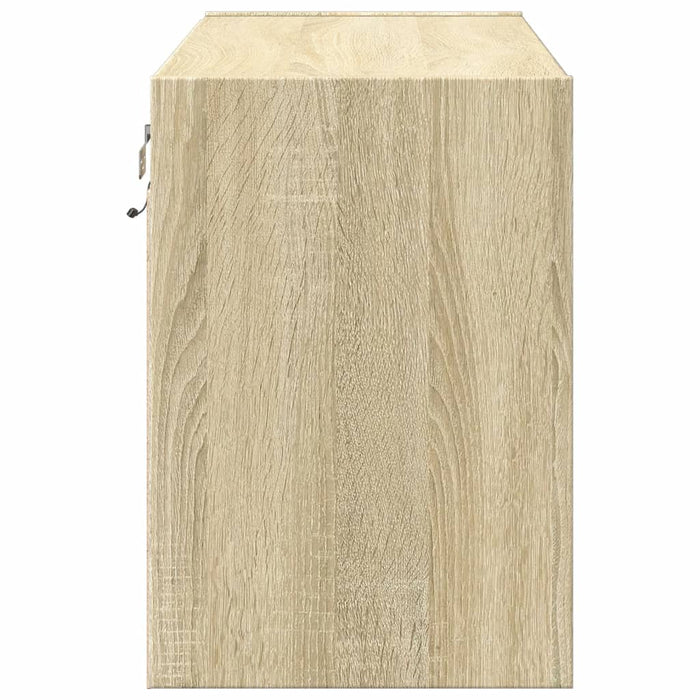 Mobile TV a Parete con Luci LED-Mobile TV a Muro Rovere Sonoma 80x31x45 cm 184045