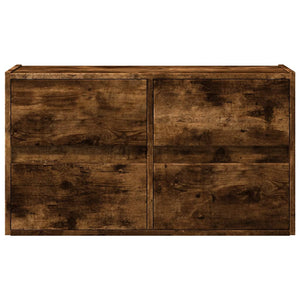 Mobile TV a Parete con Luci LED-Mobile TV a Muro Rovere Fumo 80x31x45 cm 522794