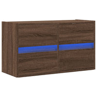 Mobile TV a Parete con Luci LED-Mobile TV a Muro Rovere Marrone 80x31x45 cm 281268