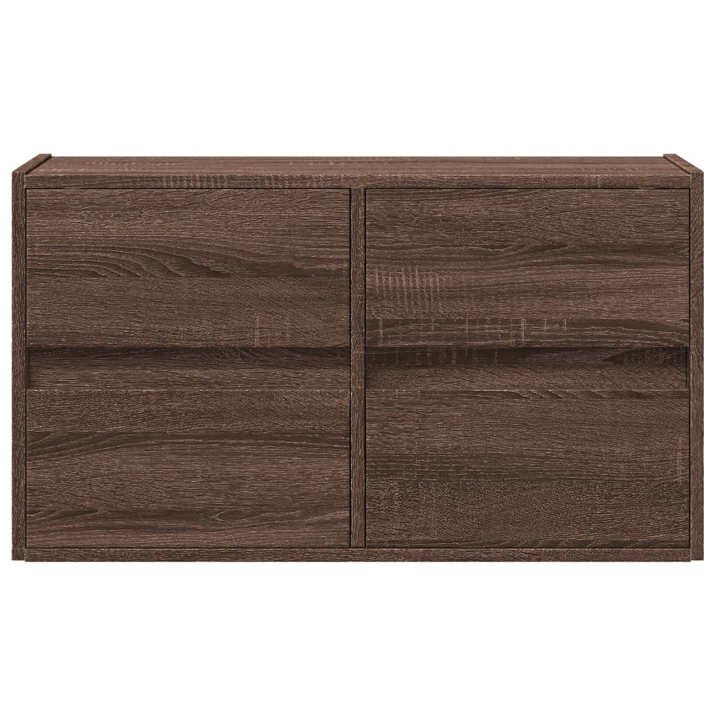 Mobile TV a Parete con Luci LED-Mobile TV a Muro Rovere Marrone 80x31x45 cm 281268