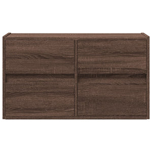 Mobile TV a Parete con Luci LED-Mobile TV a Muro Rovere Marrone 80x31x45 cm 281268