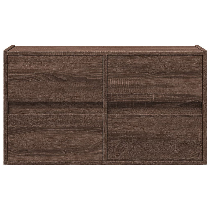 Mobile TV a Parete con Luci LED-Mobile TV a Muro Rovere Marrone 80x31x45 cm 281268