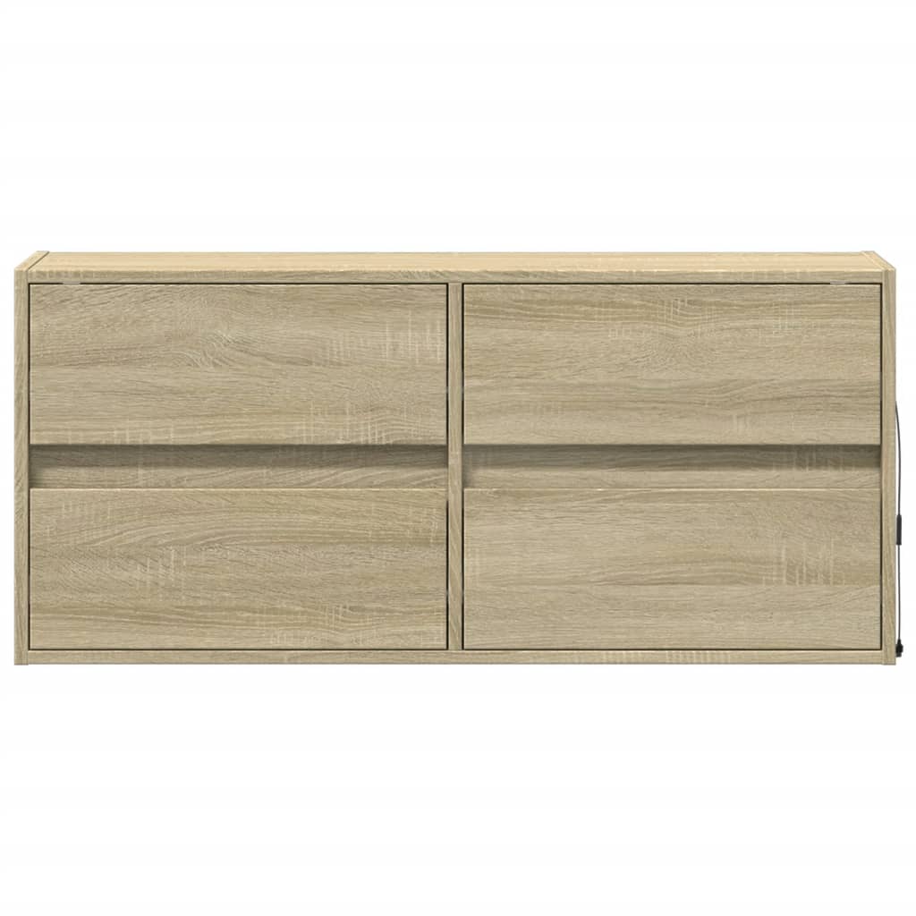 Mobile TV a Parete con Luci LED-Mobile TV a Muro Rovere Sonoma 100x31x45 cm 307755