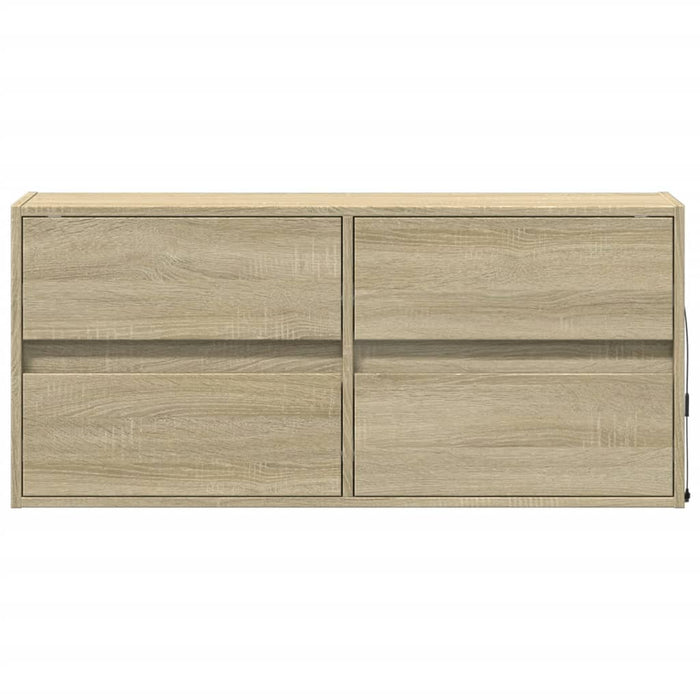 Mobile TV a Parete con Luci LED-Mobile TV a Muro Rovere Sonoma 100x31x45 cm 307755