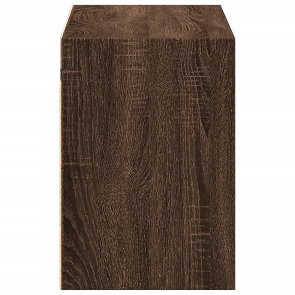 Mobile TV a Parete con Luci LED-Mobile TV a Muro Rovere Marrone 100x31x45 cm 581290