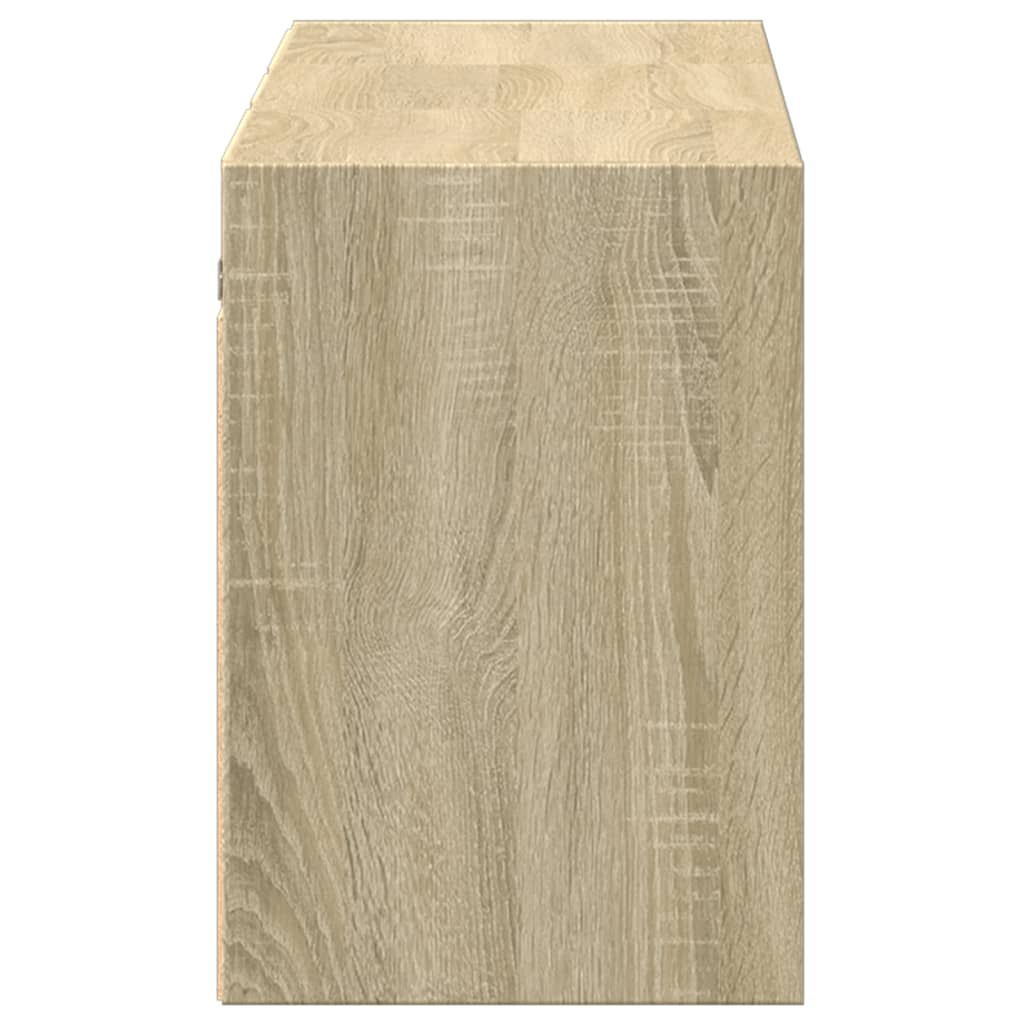 Mobile TV a Parete con Luci LED-Mobile TV a Muro Rovere Sonoma 130x31x45 cm 139836