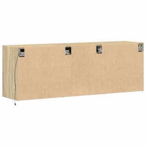 Mobile TV a Parete con Luci LED-Mobile TV a Muro Rovere Sonoma 130x31x45 cm 139836