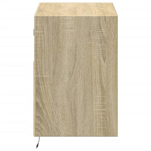 Mobile TV a Parete con Luci LED-Mobile TV a Muro Rovere Sonoma 80x31x45 cm 218841