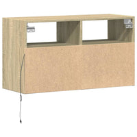 Mobile TV a Parete con Luci LED-Mobile TV a Muro Rovere Sonoma 80x31x45 cm 218841