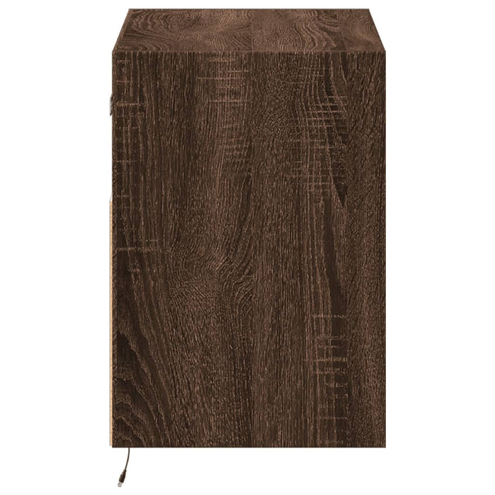 Mobile TV a Parete con Luci LED-Mobile TV a Muro Rovere Marrone 80x31x45 cm 939464