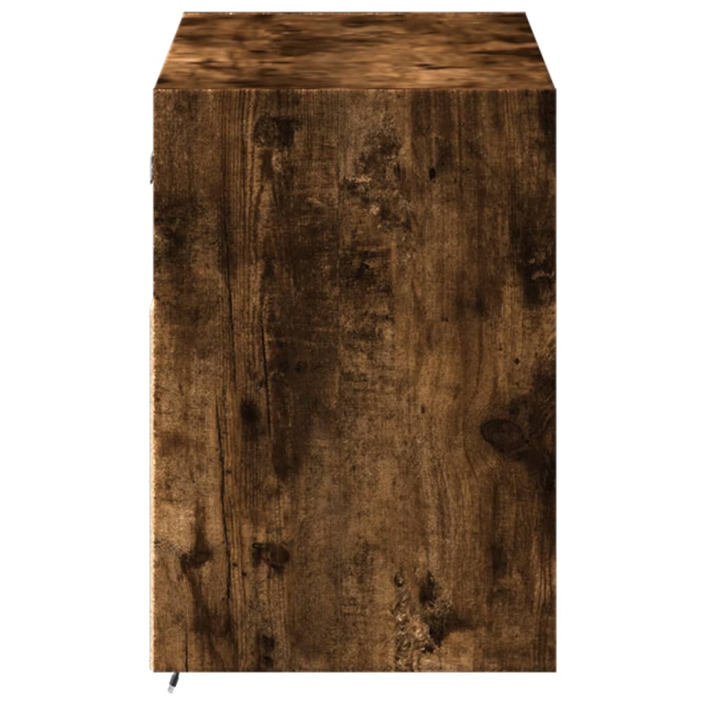 Mobile TV a Parete con Luci LED Rovere Fumo 100x31x45 cm 852338