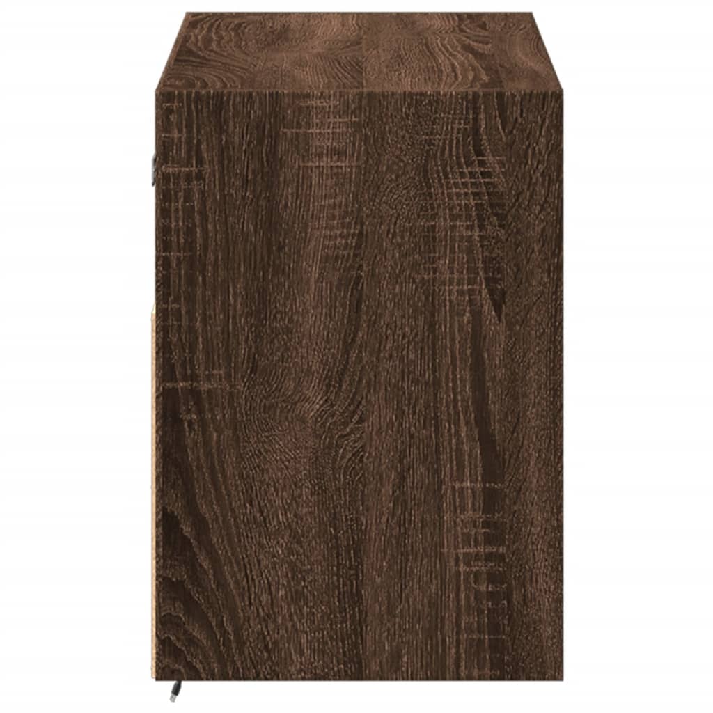 Mobile TV a Parete con Luci LED-Mobile TV a Muro Rovere Marrone 100x31x45 cm 380253