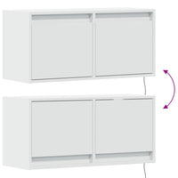 Mobile TV a Parete con Luci LED Bianco 80x31x35 cm 852355