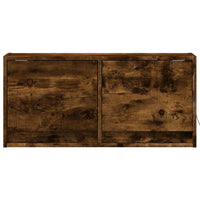 Mobile TV a Parete con Luci LED Rovere Fumo 80x31x35 cm 852359