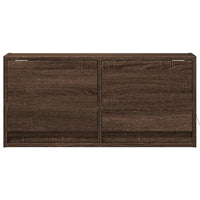 Mobile TV a Parete con Luci LED-Mobile TV a Muro Rovere Marrone 80x31x35 cm 658747