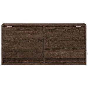 Mobile TV a Parete con Luci LED-Mobile TV a Muro Rovere Marrone 80x31x35 cm 658747