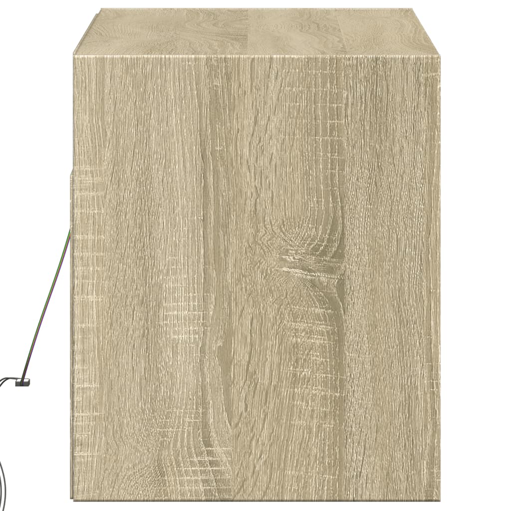 Mobile TV a Parete con Luci LED-Mobile TV a Muro Rovere Sonoma 100x31x35 cm 537992